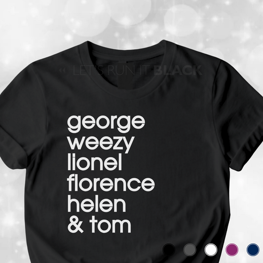 The Jeffersons Character List T-shirt