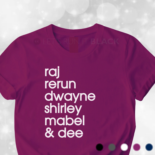 What's Happening Character List T-shirt