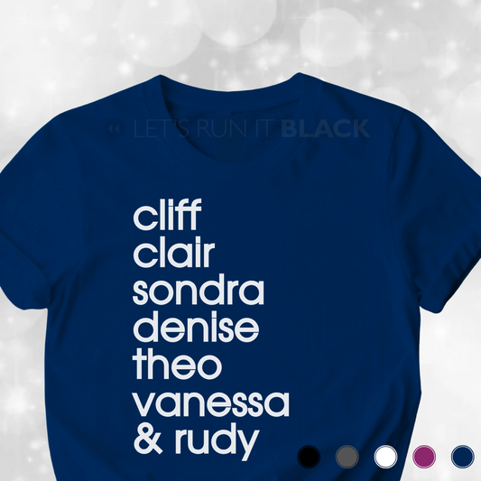 The Cosby Show Character List T-shirt