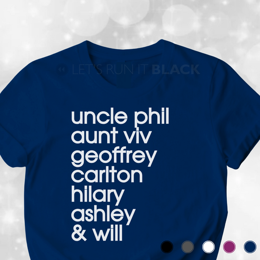 The Fresh Prince Character List T-shirt